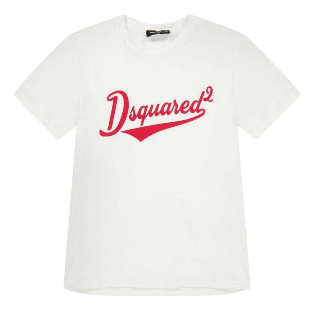 DSquared2 Childrens/Kids Dsquared Logo Cotton Regular Short-Sleeved T-Shirt / Wh